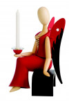 Sternkopf-Engel Sexy Lady, sitzend, mit Kerzenhalter